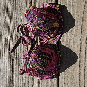 Victoria's Secret Black Floral Bikini Swimsuit Top